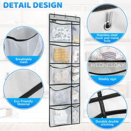 NVORSTHY Weekly Kids Clothes Organizer Day of Week School, Time Saver Hanging Closet Organizer Monday to Friday School Clothing Organizer, 5-Shelf Weekly Hanging Closet clothing storage Grey