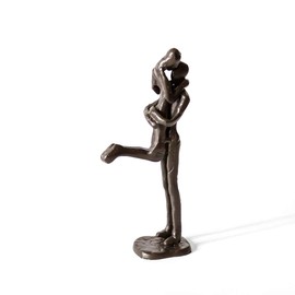 Artgenius Cast Bronze Romantic Couple Sculpture, Lovers Figurine and Statue Metal Love Art Decor (Hug Kiss)