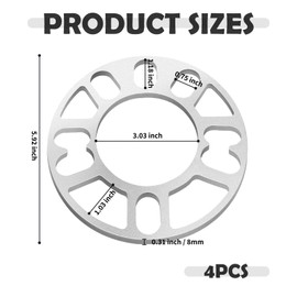 carleef 4PCS 8mm Hub Centric Wheel Spacers,Hubcentric Wheel Spacers Suitable for PCD 98-120mm 4/5 Hole Stud Wheels,Universal Wheels Spacer Compatible with Acura Audi BMW