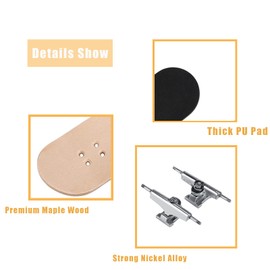 Lazmin Wood Finger Skateboard Alloy Stent Bearing Wheel Fingerboard Novelty Toy Reduce Pressure Kids Gifts(Red)