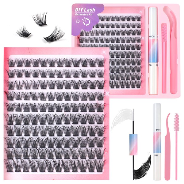 Fenshine Cluster Lashes Individual Lashes Wide Stem C/D Curl 10-16mm
