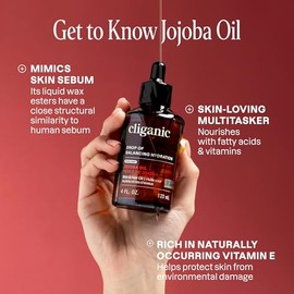 Cliganic Aceite de jojoba sin OMG a granel, 32 onzas, 100% puro