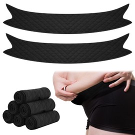 Wesnoy 6 Pcs Cotton Tummy Liners for Sweat Rash Under Belly Sweat Liners for Skin Folds Plus Size(Black,XXL)