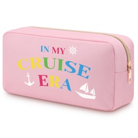 Cruise Gifts for Women Cruise Oxford Cloth Cosmetic Bag for Cruise Lovers Teens Girls Daughter Wife Friend Bestie Cruise Vacation Gift Cruise Accessories Double Side Zipper Travel Toiletry Bag