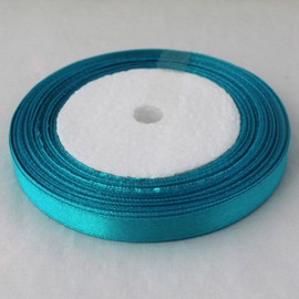 Teal Blue 1/4" 6mm Wide Satin Ribbon 25Yard, Gifts Wrap, Sew, Party, Crafts, Wedding, Dress, Favors, Bows, Decorations,