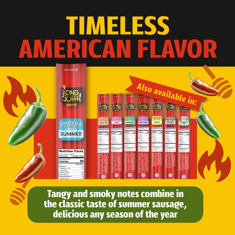Long John Snacks Smokies Smoked Sausage Links - Premium USA-Sourced