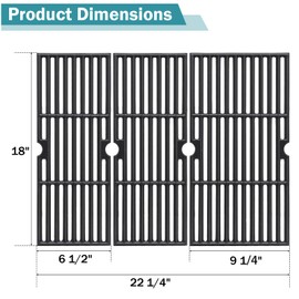 Criditpid 18 Inch Grill Grates for Charbroil Performance 463376519 Replacement Parts, Cast Iron Cooking Grid for Char-Broil 463377319, 463376419, 463376319, G470-0002-W1, G470-0003-W1, G321-0005-W1
