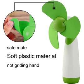 JDYYICZ Mini Handheld Fan Personal Fan Battery Soft Foam Blades Powered for Home and Travel (Green 1pcs)