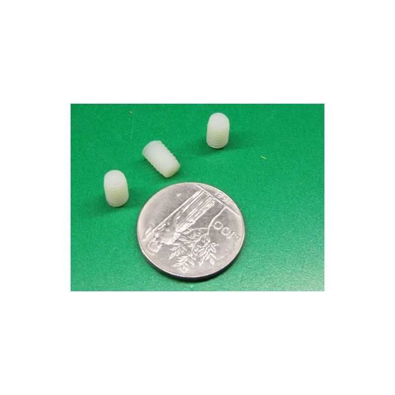 Basic Nylon 66 Plastic Set Screws, Flat Point, 1/4"-20 x