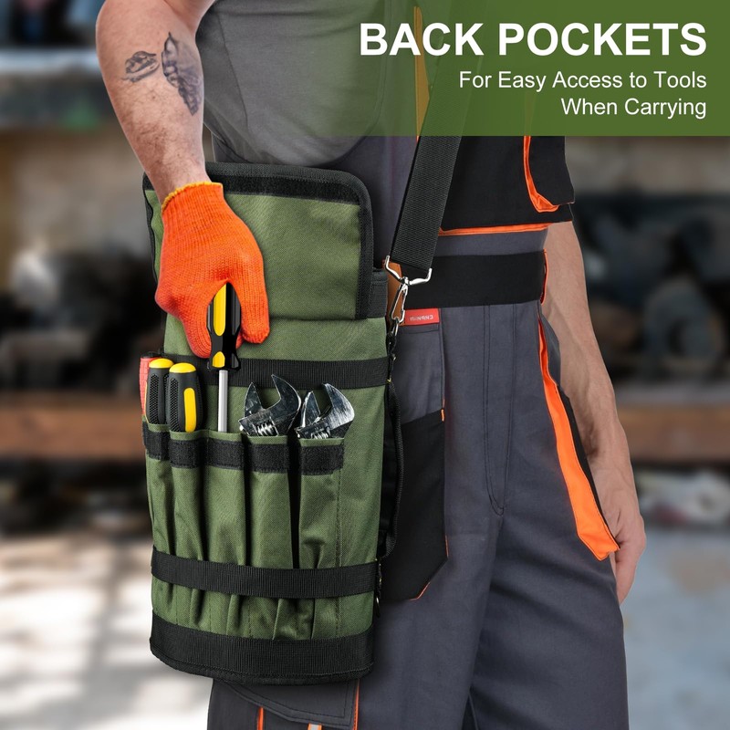 Tool Bag,Large Roll Up Tool Bag Organizer,13 Pockets Tool Roll