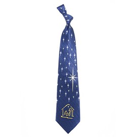 Eagles Wings Men's Finely Crafted Christmas Themed Necktie - Nativity