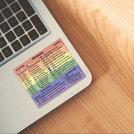 Mac Shortcut Sticker - Mac OS Shortcuts Sticker (M1+Intel), Laptop Keyboard Shortcuts Stickers for MacBook, Compatible with 13-16 Inch MacBook Air/Pro (Windows-Multicolor)