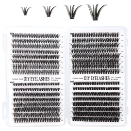 MOTIBACK Wimpern Extensions Set - 640 Pcs DIY Lash Extension Set mit 30D - 60D für Damen | Selbstklebende Künstliche Wimpern inkl. Wimpernkleber, Präzisionspinzette, Applikator & Bürste (Rosa)