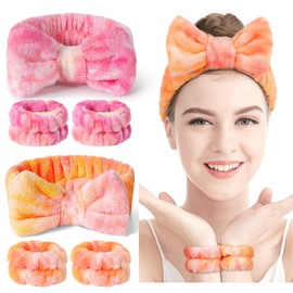 2 Pack Makeup Hair Headband, Spa Bowknot Hair Bands for Women Yoga Sports Gifts, Soft Skincare Headband for Shower Washing Face