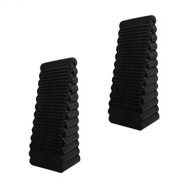 2Pack Black Rubber Door Stopper,Premium Sturdy Door Stoppers Wedge for Floor Fit Heavy Door for Gaps up to 1.2 Inches