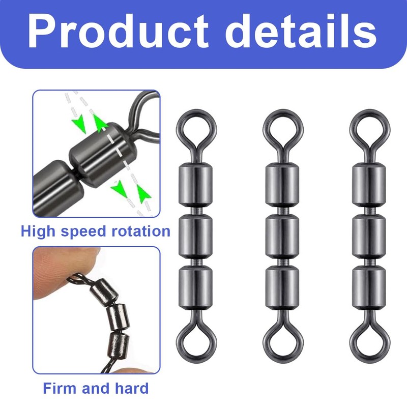 BEPSYOM 12 Pcs Spin Fishing Accessories Fishing Swivel Link, Spinning