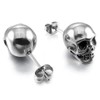 2 Pairs Skull Piercing Ear Men's Earrings Skull Stud Earrings