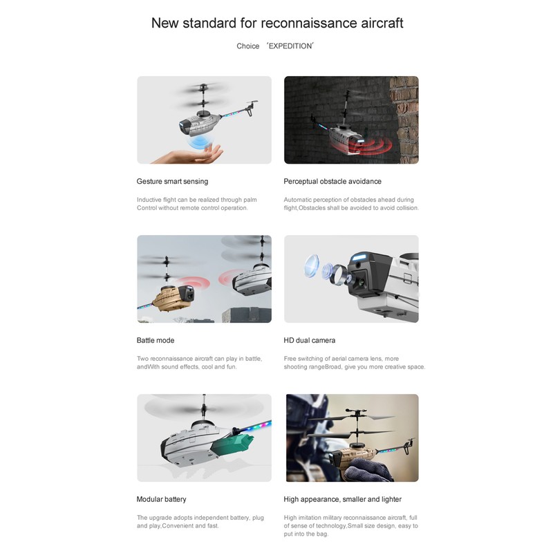 Remote Control Helicopter Automatic Obstacle Avoidance 4k Dual Camera High