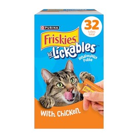 Purina Friskies Lil’ Lickables with Chicken Lickable Cat Treats - 16 oz (Pack of 32)