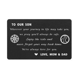 Son Wallet Card from Mom and Dad - Our Son College Graduation Card, To Our Son Gifts Card for Fathers Day Christmas Valentines