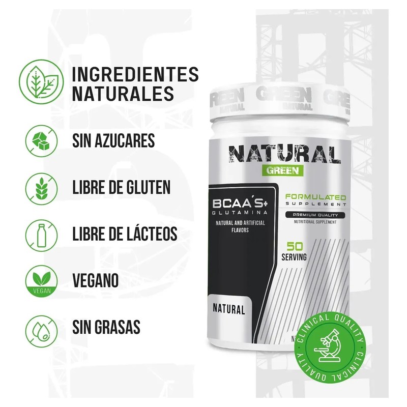 Aminoácidos Bcaas Glutamina Green 1kg Sabores