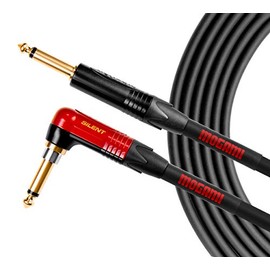 Mogami OD GTR-20 Silent R Overdrive Guitar Instrument Cable, 1/4” TS Male Plugs, Gold Contacts, Right Angle silentPLUG to Straight Connectors, 20 Foot