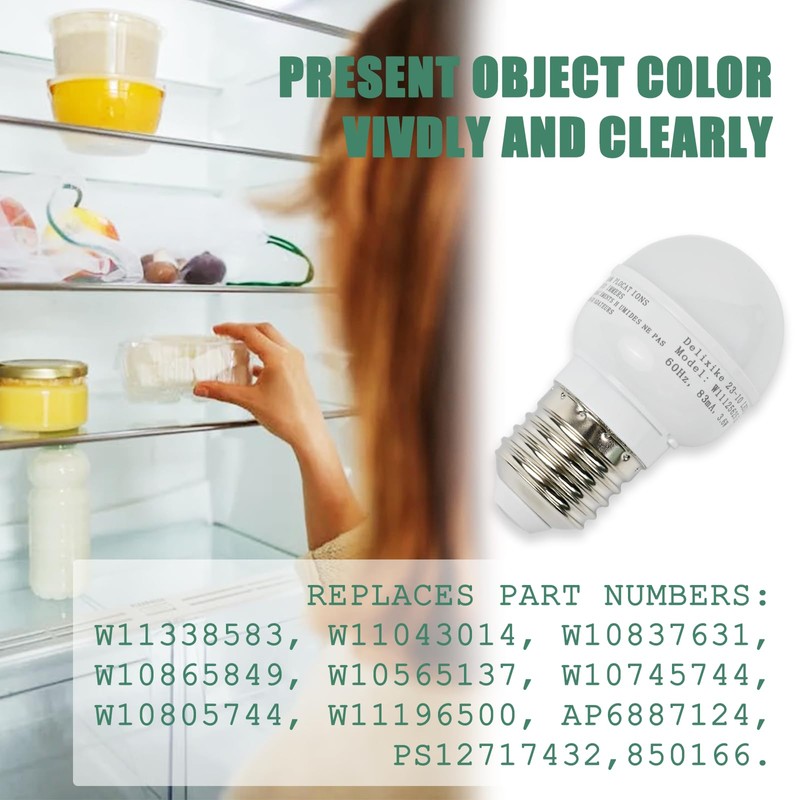 Obida W10805744 LED Light Bulb Compatible with Whirlpool Refrigerator LED