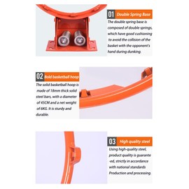 Basketball Folding Hoop,All-Weather net Wall Installation 45cm Basketball Hoop Basketball net,Wall Mounted Basketball Hoop Indoor Outdoor Hanging Basketball Hoop,Rim Goal Replacement