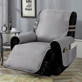 STONECREST Recliner Chair Cover, True Cooling Slipcover, Stay in Place (Grey, Recliner 34" Regular Oversized & DeepSeat)