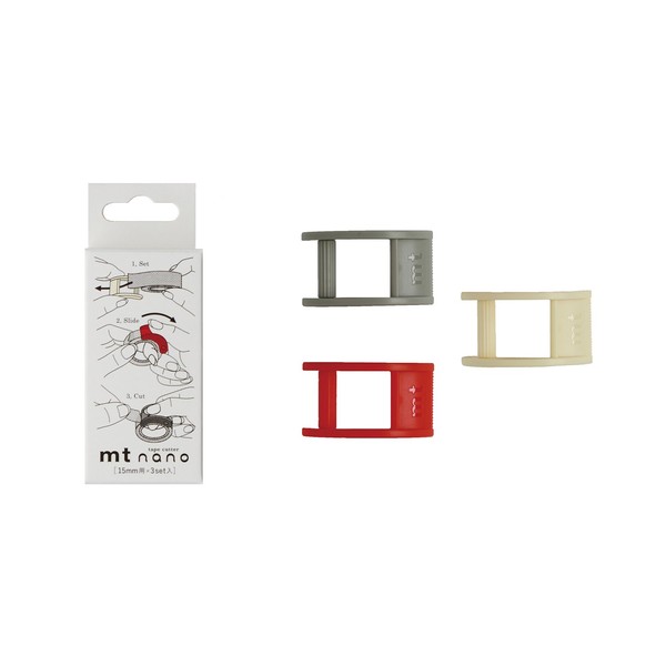 MT Masking Tape Cutter/Dispenser 15mm Width, White, Red and Gray (MTTC0016)