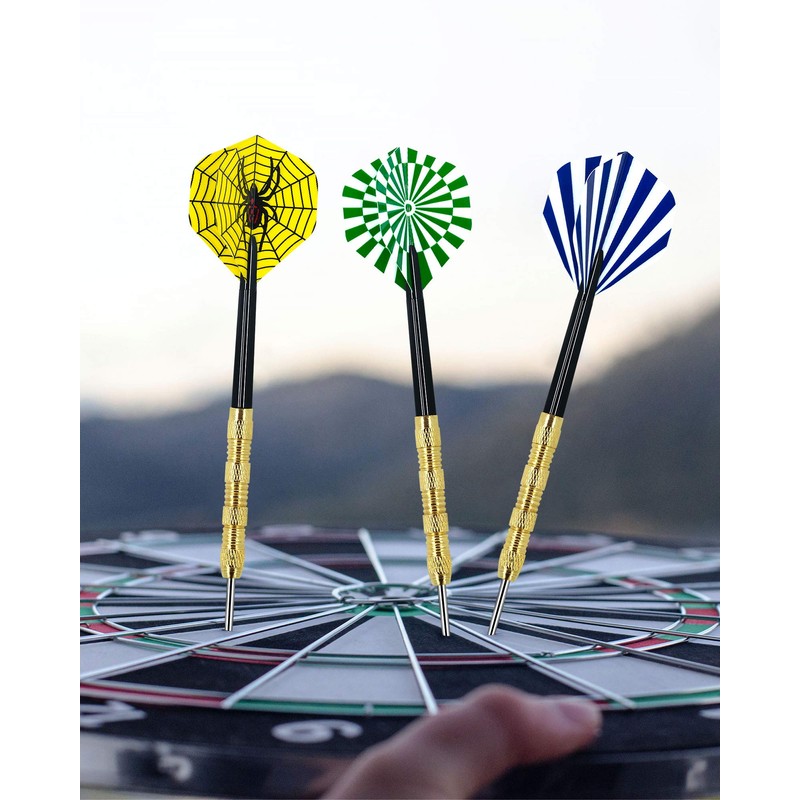 CIKKUE Steel Tip Darts, 18 Pack Premium Professional Dartboard Darts
