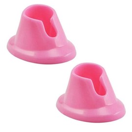 2 Pcs Pink Premium Soft Rubber Nail Polish Bottle Holder Display Nail Art Varnish Polish Seat Tool Pink Anti-spill Bottle Stand Manicure Display Tools Nail Art Supplies for Nail Organizer Display