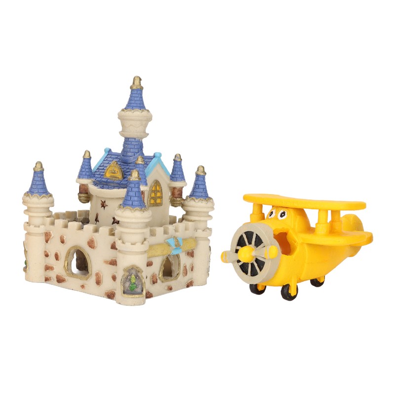 Aquarium Resin Airplane Castle Decoration Simulation Safe Cartoon Fish Tank
