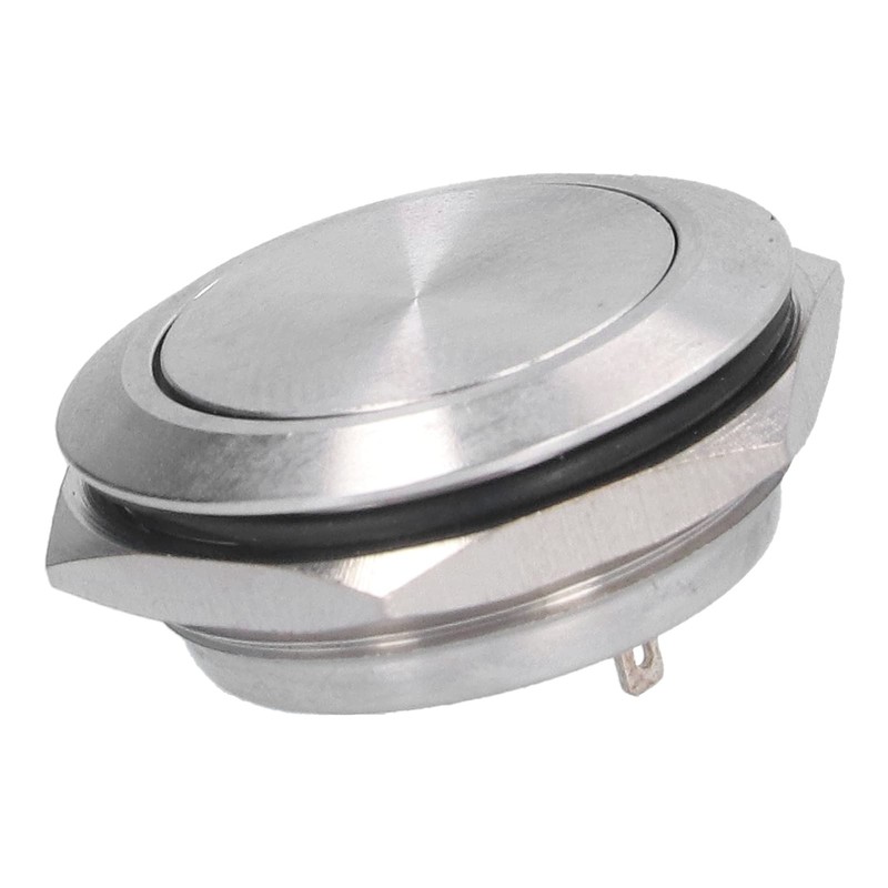 Flat Button Switch, 5-Piece Stainless Steel Push Button Switch, Waterproof