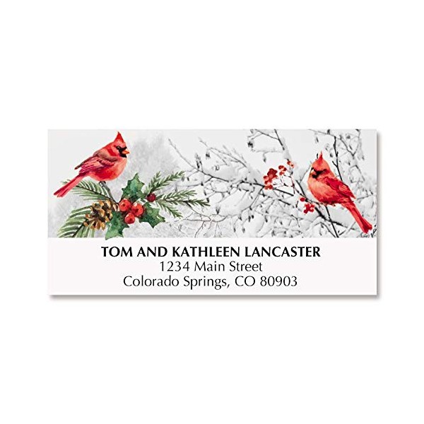 Cardinal Stream Deluxe Christmas Address Labels - Set of 48,