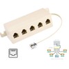 NFHK Adapter 5 Way Outlet 6P4C RJ11 RJ12 Telephone Phone