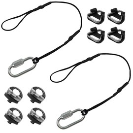 4 soportes para tornillos de correa de cuello de cámara de 1/4 pulgadas, 4 correas de cámara triángulo dividido, 2 correas de seguridad para cámara DSLR y cámaras profesionales sin espejo, Negro, 0.5