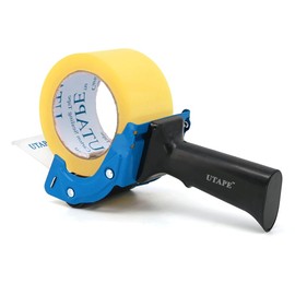 UTAPE Tape Dispenser, 2 inches Packing Tape Dispenser, Rapid Replace Handheld Dispenser in Orange Color, Transparent Tape Refills, Tan & Clear Tape Packing Dispenser, Durable for Moving Boxes