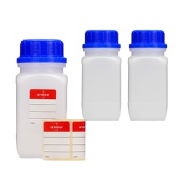 3 x 250 ml wide mouth bottles with screw top, chemical bottle, laboratory bottle