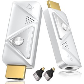Wireless HDMI Transmitter and Receiver 382FT/100M, 2.4G+5G Plug & Play Wireless HDMI Extender Kit 4K Decode for Video and Audio to Monitor from Laptop