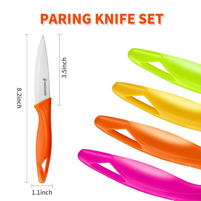 Magiware Paring Knife, 8PCS Paring Knife Set with Cover, Small