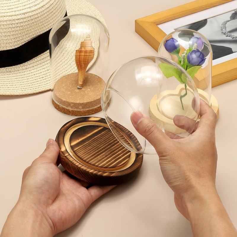 uxcell Cloche Glass Dome, 3.5" x 7" Decorative Glass Display