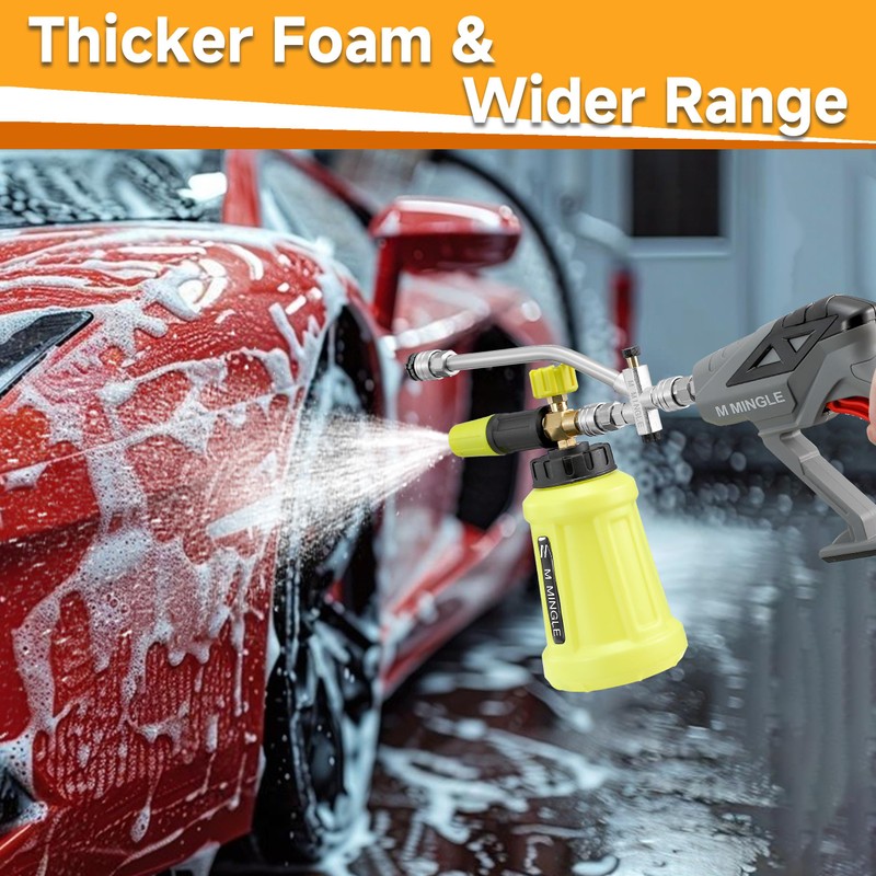 M MINGLE High Pressure Washer Gun with Foam Cannon, Foam