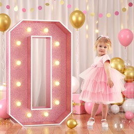 Paready 4FT Marquee 13 Numbers Rose Gold, Light Up Numbers 13 Pink 13th Birthday Decorations, Large Number 13 Light Up Foam Board for Girls 13th Birthday Party DIY Decorations Anniversary