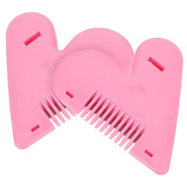 minkissy Haircutting Tool for Women 2pcs Comb with Plastic Bangs Safe Stainless Steel Comfortable Abs Shell Non-slip Design Pink Random Style
