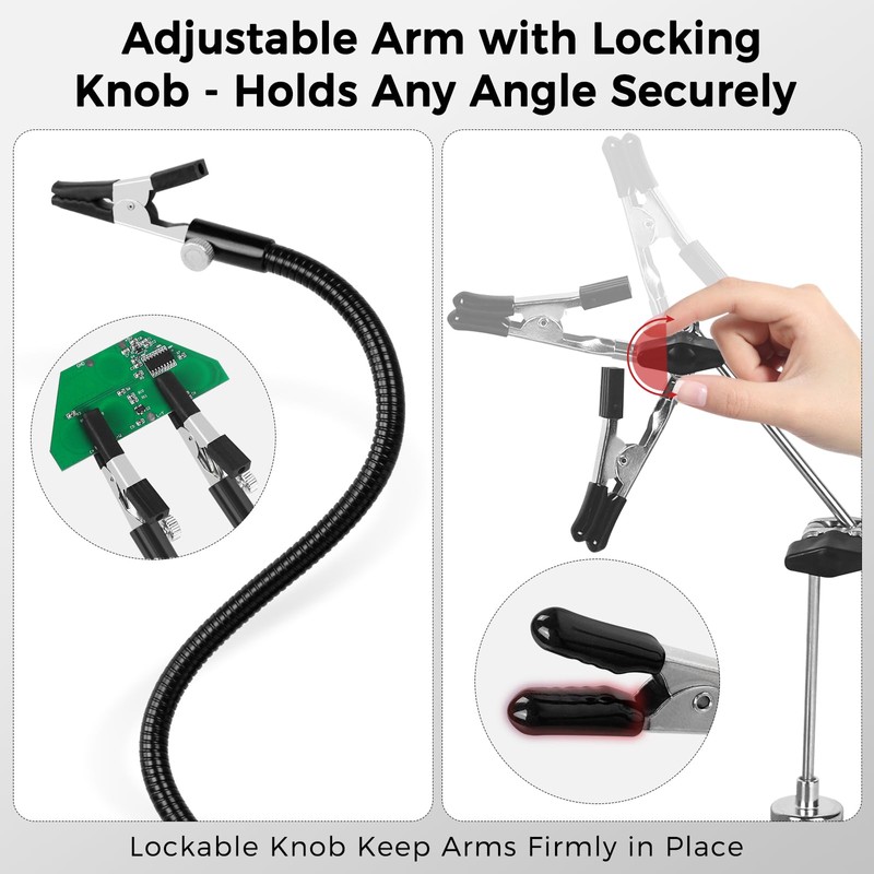 NOEVSBIG Helping Hands Soldering Station with Upgraded 5X Magnifying Lamp,