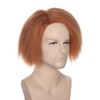 FYXZHUO Men’s Short Golden Brown Straight Wig With False scar