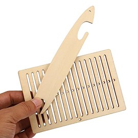 SALALIS 2 Pcs Weaving Loom Kit, Wooden Weaving Frame Loom Shuttle Tools, Multi Craft Lap Weaving Loom for DIY Beginners and Children