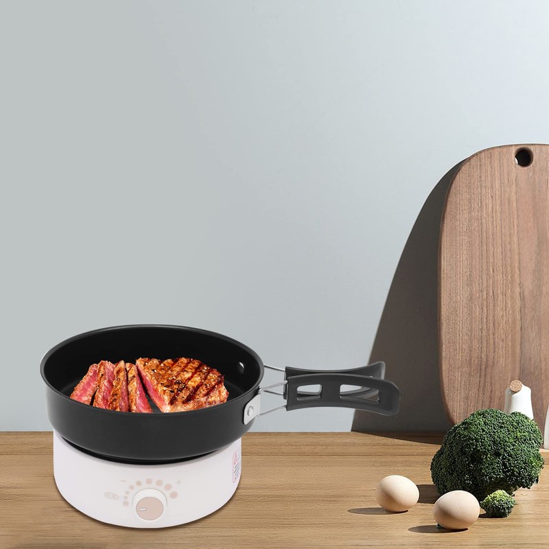 Portable Electric Hot Pot with Foldable Handles, Non-stick Frying Pan,