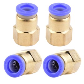Pack of 4 8 mm Pipe Outer Diameter x 1/4 Inch PT Female Thread Straight Screw Connection Pneumatic Connection Industrial Quality Plug Connections Inline Pneumatic Connection Fittings Pneumatic Adapter